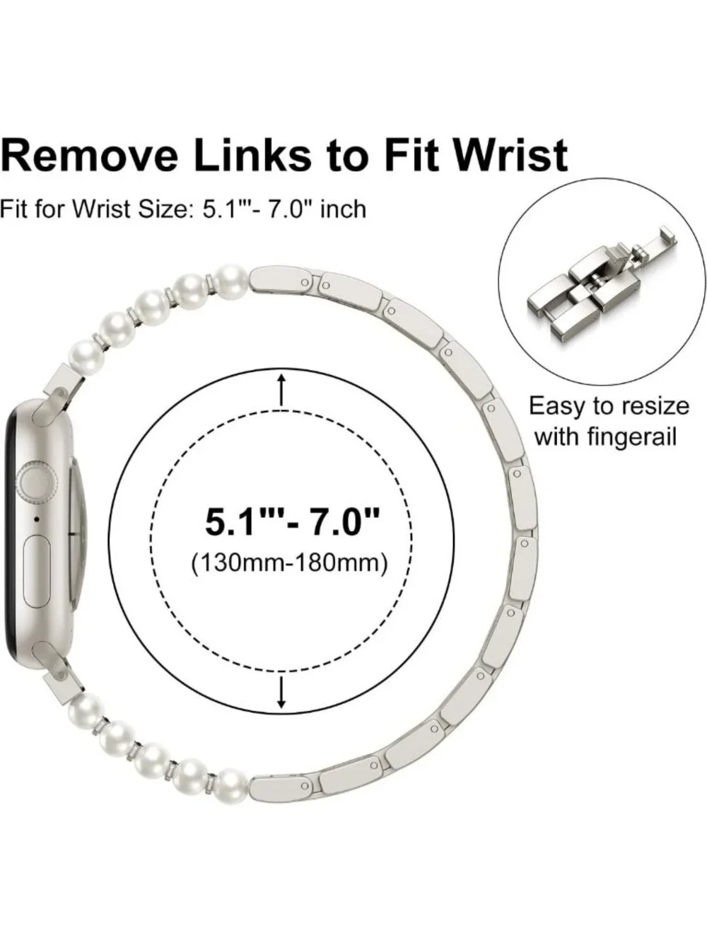 Elegant Pearl Beaded Bracelet for Apple Watch - Stylish Women's Accessory